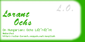 lorant ochs business card